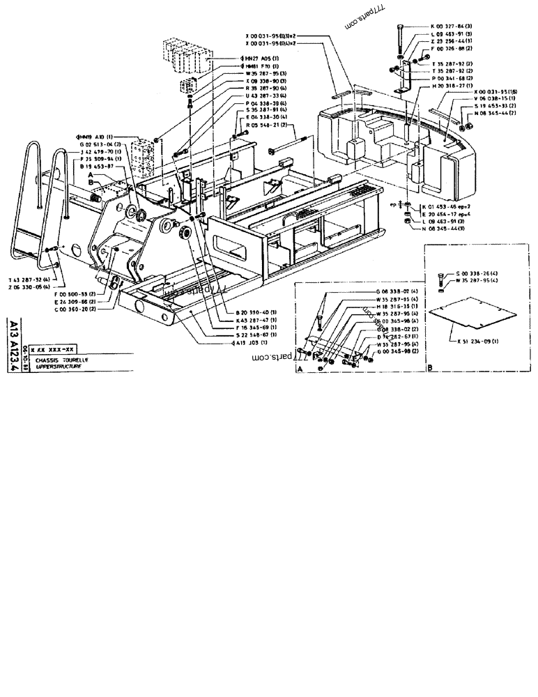 Part diagram UPPERSTRUCTURE - CRAWLER EXCAVATORS Case 170B (CASE CRAWLER EXCAVATOR (S/N 1501-) (S/N 12501-) (EUROPE) (2/87-12/89)) | 777parts.com