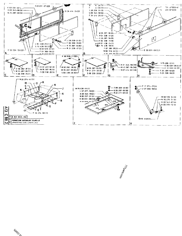 Part diagram UPPERSTRUCTURE LOWER LOCK - CRAWLER EXCAVATORS Case 170FG (POCLAIN EXCAVATOR W/ELECTRIC MOTOR (75KW 380V) (1/85-12/92)) | 777parts.com