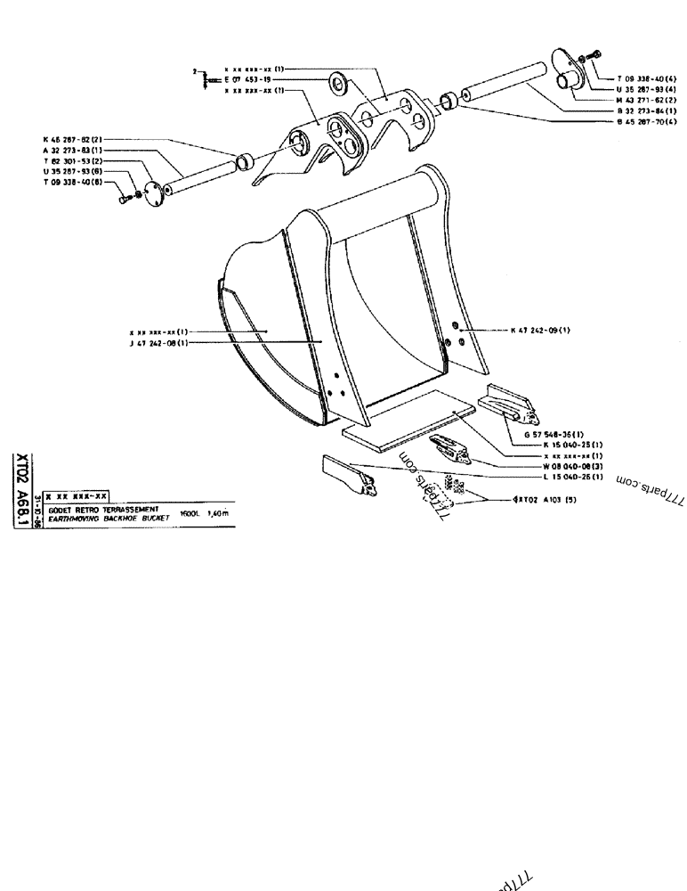 Part diagram EARTHMOVING BACKHOE BUCKET 1600L 1,40M - CRAWLER EXCAVATORS Case 170B (CASE CRAWLER EXCAVATOR (S/N 1501-) (S/N 12501-) (EUROPE) (2/87-12/89)) | 777parts.com