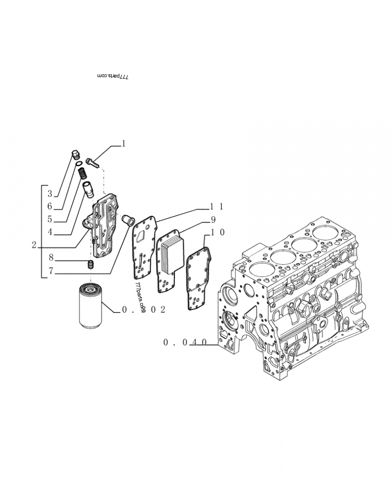 OIL FILTER AND COOLER LOADER BACKHOES Case 695SR CASE SUPER R oil-filter-and-cooler-loader-backhoes-case-695sr-case-super-r