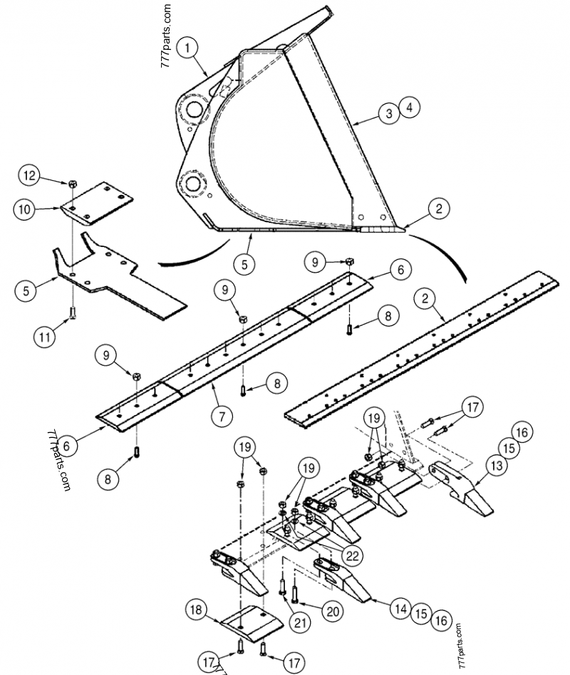 BUCKET - LOADER, Z BAR LOADER, BUCKET : 1.9 CU M (2.5 CU YD), BOLT ON ...