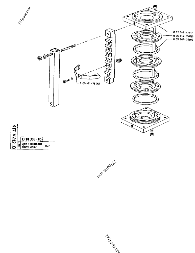Part diagram SWING JOINT 15P - CRAWLER EXCAVATORS Case 170FG (POCLAIN EXCAVATOR W/ELECTRIC MOTOR (75KW 380V) (1/85-12/92)) | 777parts.com