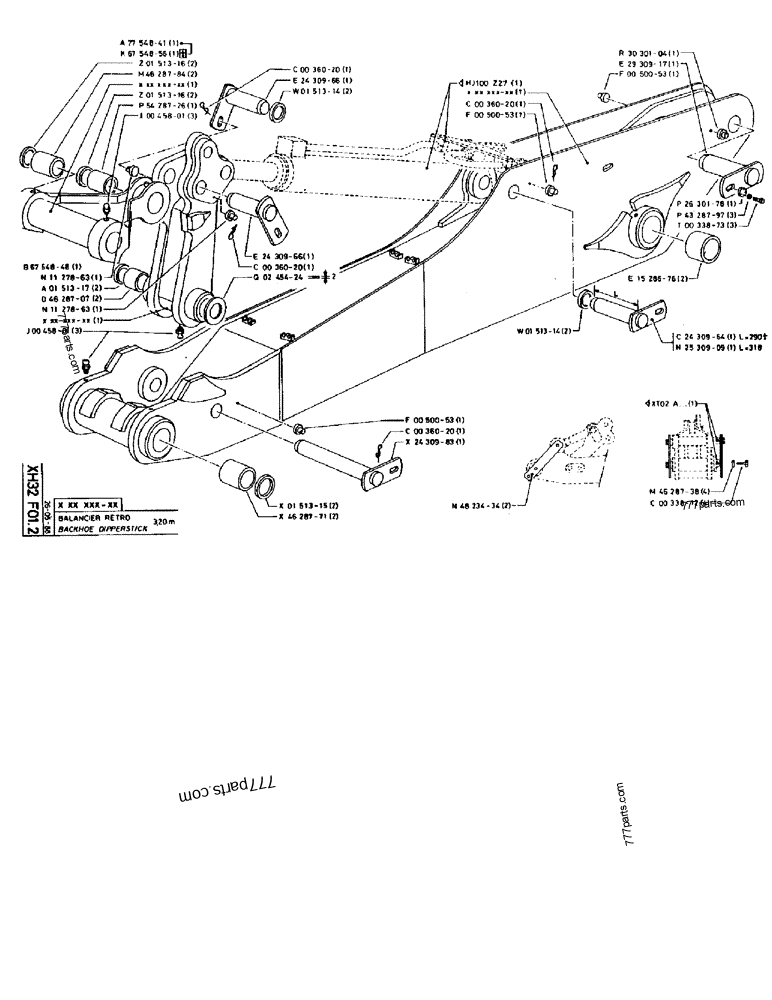 Part diagram BACKHOE DIPPERSTICK 3,20M - CRAWLER EXCAVATORS Case 170B (CASE CRAWLER EXCAVATOR (S/N 1501-) (S/N 12501-) (EUROPE) (2/87-12/89)) | 777parts.com