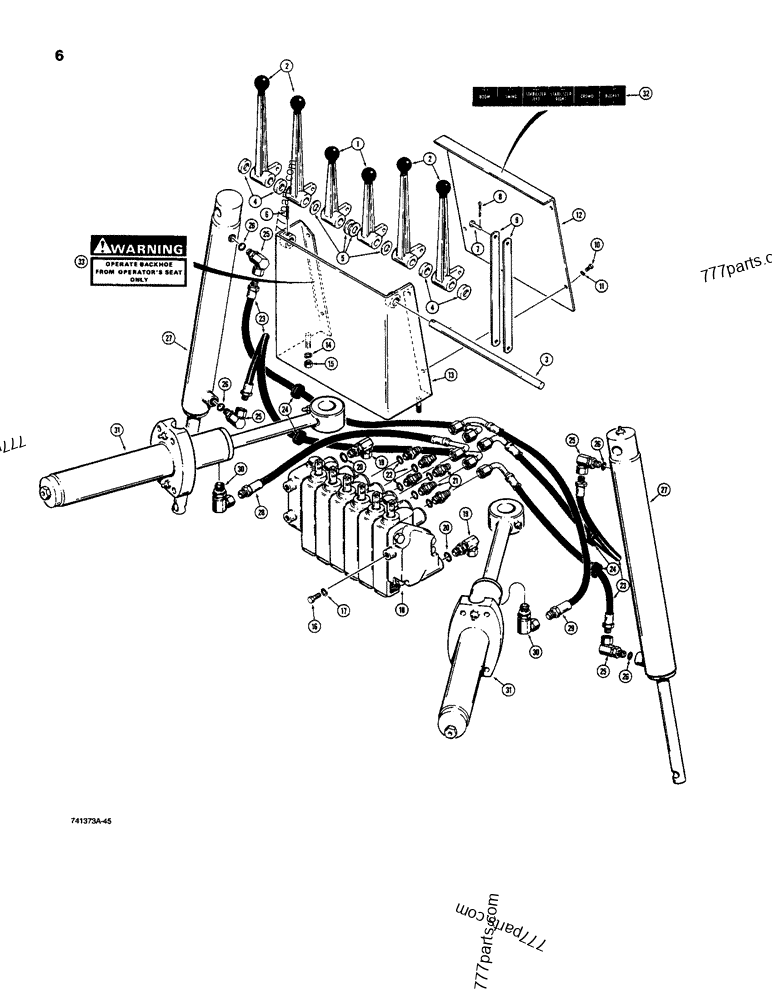 BACKHOE HYDRAULIC LINES, SWING CIRCUIT, STABILIZER CIRCUIT & CONTROLS