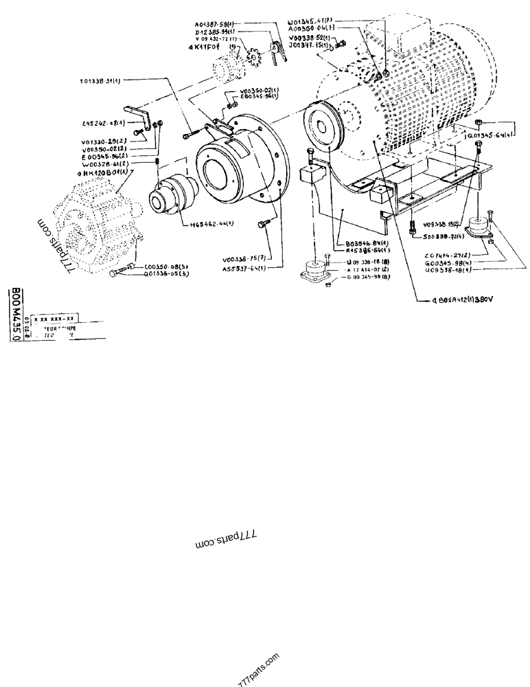Part diagram FITTED ENGINE - CRAWLER EXCAVATORS Case 170FG (POCLAIN EXCAVATOR W/ELECTRIC MOTOR (75KW 380V) (1/85-12/92)) | 777parts.com