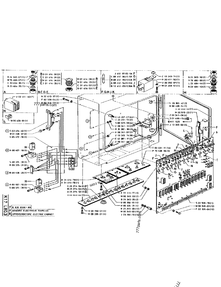 Part diagram UPPERSTRUCTURE ELECTRIC CABINET - CRAWLER EXCAVATORS Case 170 (POCLAIN CRAWLER EXCAVATOR (S/N 12341 TO 12492) (5/85-12/92)) | 777parts.com