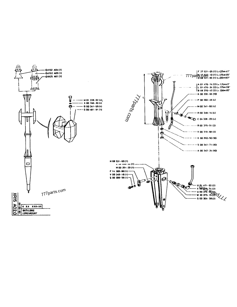 Part diagram LONG-MOUNT - CRAWLER EXCAVATORS Case 160CL (POCLAIN CRAWLER EXCAVATOR (S/N 8321 & AFTER) (5/76-12/82)) | 777parts.com