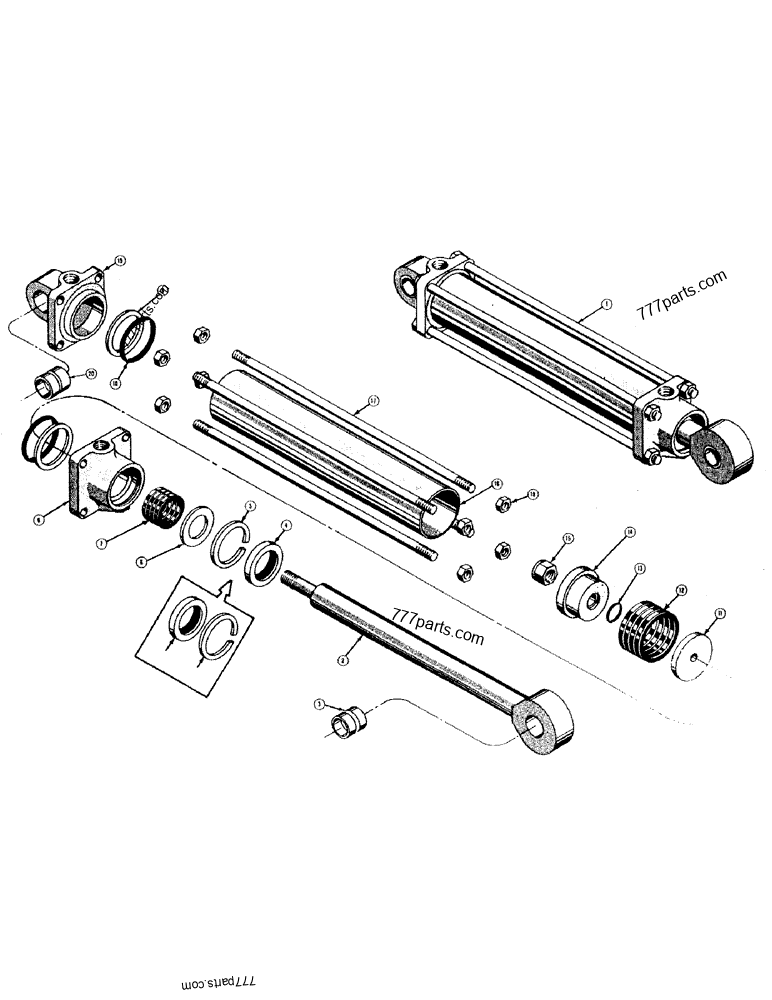 38464 HYDRAULIC STABILIZER CYLINDERS LOADER BACKHOES Case 420B (CASE