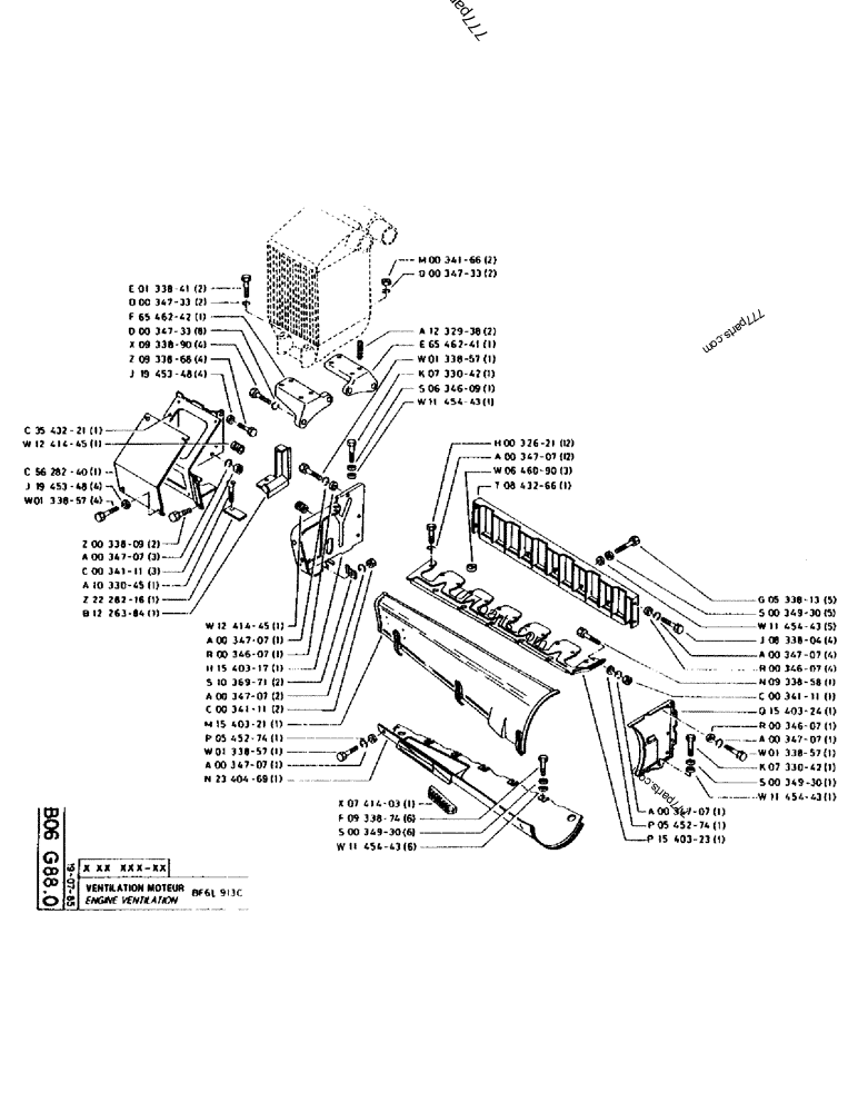 Part diagram ENGINE VENTILATION BF6L 913C - CRAWLER EXCAVATORS Case 170 (POCLAIN CRAWLER EXCAVATOR (S/N 12341 TO 12492) (5/85-12/92)) | 777parts.com