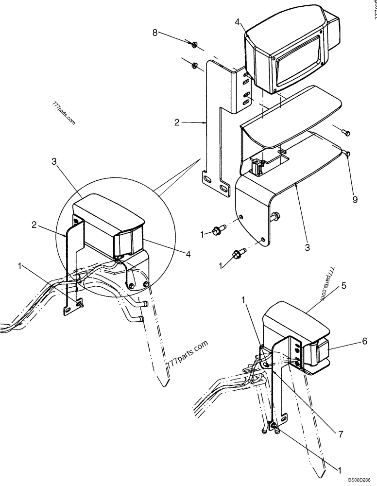 Part diagram HEADLAMPS AND MOUNTING (NA) - COMPACT TRACK LOADERS Case 440CT (COMPACT TRACK LOADER - SERIES 3, ASN N7M483467 (1/08-3/11)) | 777parts.com