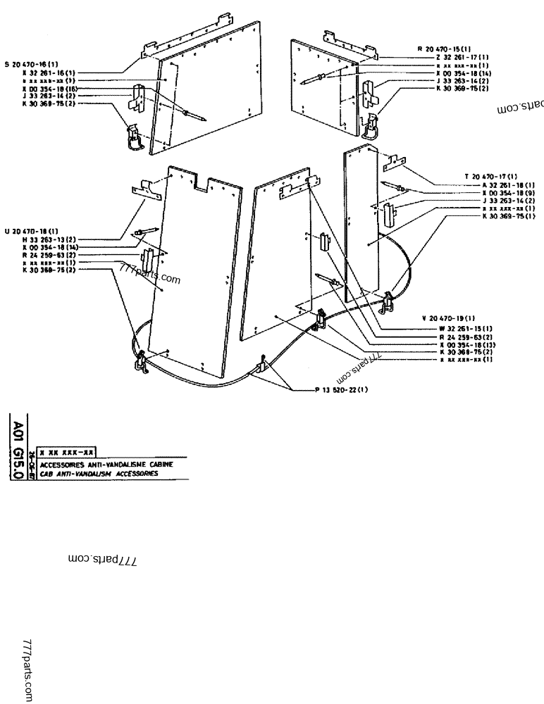 Part diagram CAB ANTI-VANDALISM ACCESSORIES - CRAWLER EXCAVATORS Case 170B (CASE CRAWLER EXCAVATOR (S/N 1501-) (S/N 12501-) (EUROPE) (2/87-12/89)) | 777parts.com
