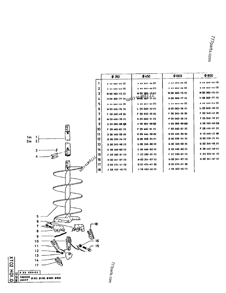 Part diagram AUGER - CRAWLER EXCAVATORS Case 160CL (POCLAIN CRAWLER EXCAVATOR (S/N 8321 & AFTER) (5/76-12/82)) | 777parts.com