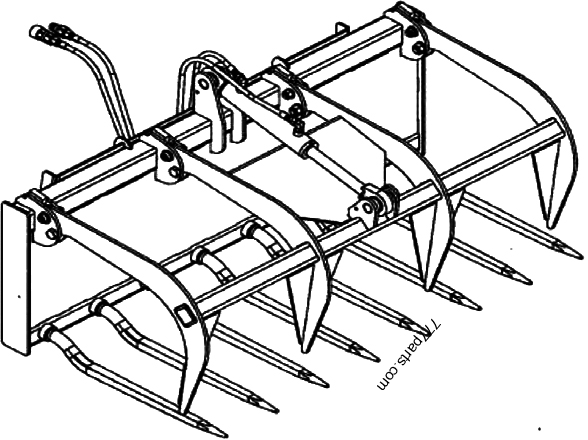 Part diagram MANURE FORK & MANURE FORK WITH GRAPPLE, 420CT - COMPACT TRACK LOADERS Case 420CT (COMPACT TRACK LOADER - SERIES 3, ASN N7M455401 (1/08-3/11)) | 777parts.com