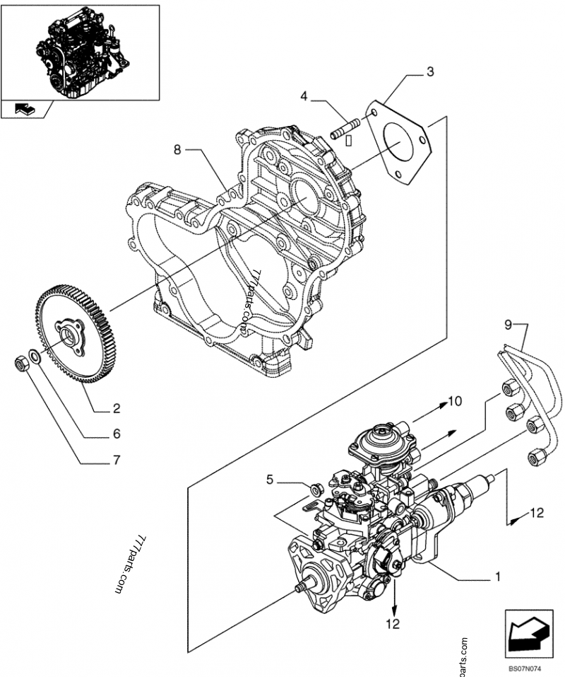Part diagram INJECTION PUMP (87546691) - COMPACT TRACK LOADERS Case 420CT (COMPACT TRACK LOADER - SERIES 3, ASN N7M455401 (1/08-3/11)) | 777parts.com