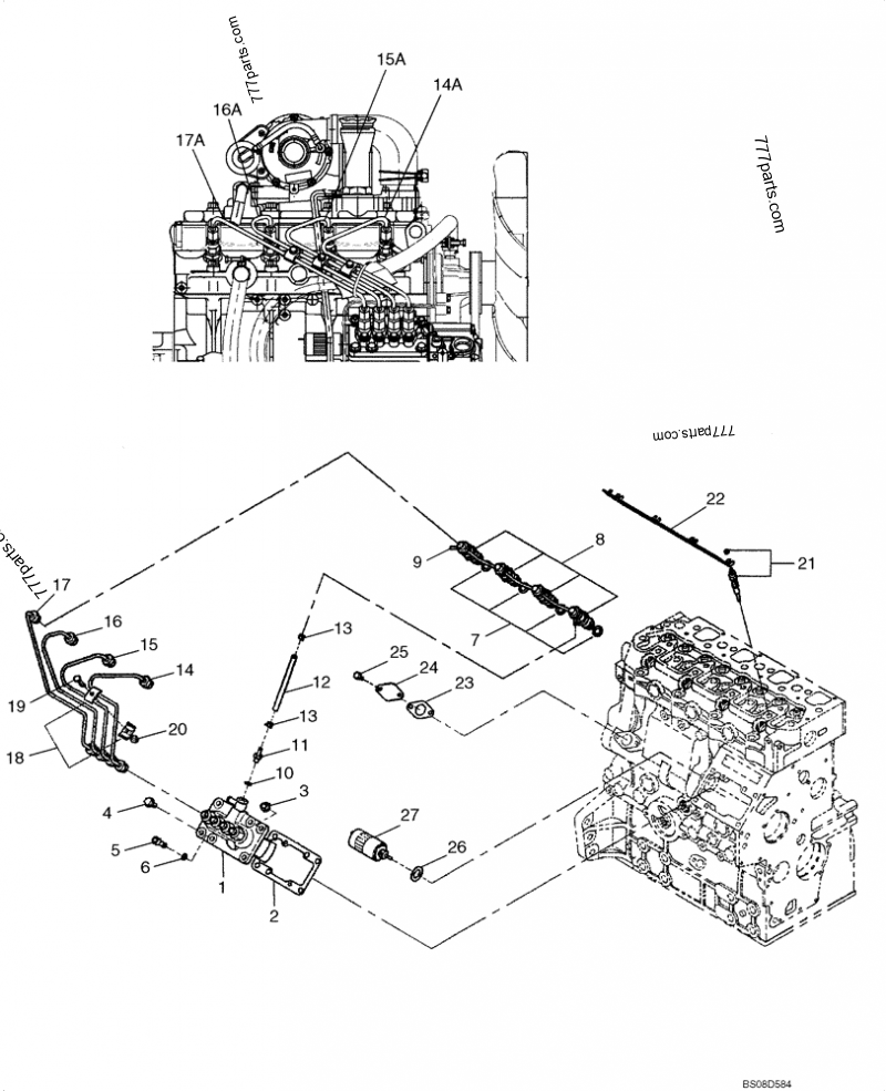 Part diagram FUEL INJECTION SYSTEM - COMPACT TRACK LOADERS Case 420CT (COMPACT TRACK LOADER - BSN N7M455401 (2/06-12/07)) | 777parts.com