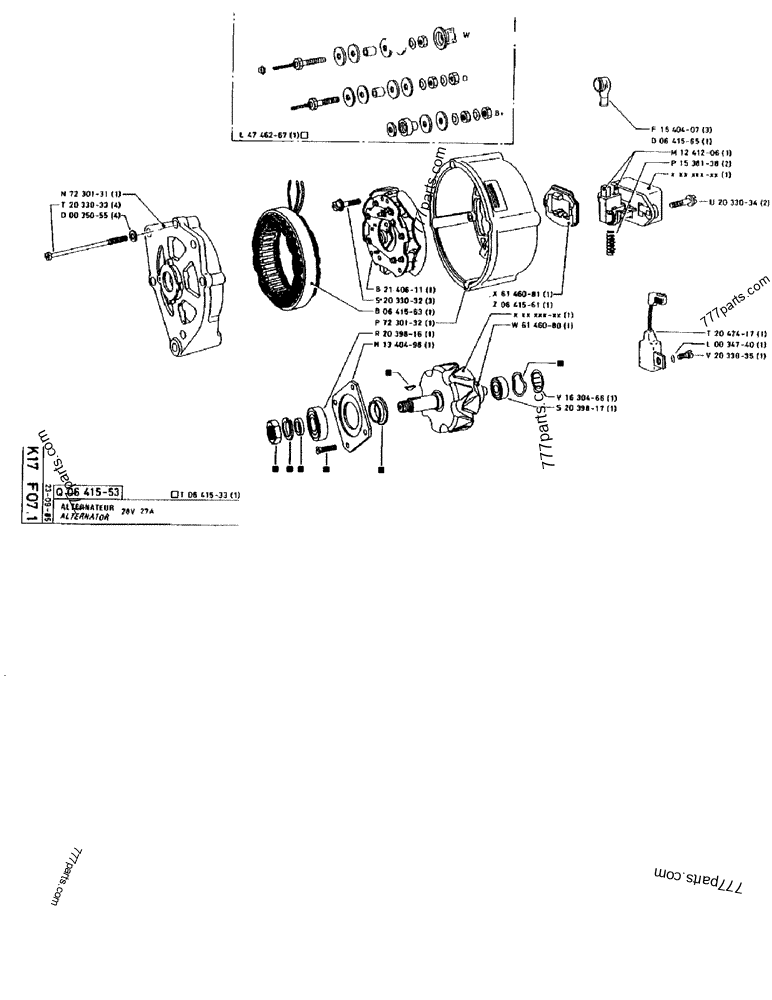 Part diagram ALTERNATOR 28V 27A - CRAWLER EXCAVATORS Case 170FG (POCLAIN EXCAVATOR W/ELECTRIC MOTOR (75KW 380V) (1/85-12/92)) | 777parts.com