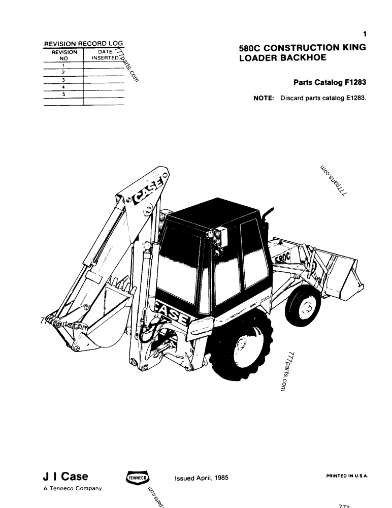 580C CONSTRUCTION KING LOADER BACKHOE - LOADER BACKHOES Case 580C (CASE ...