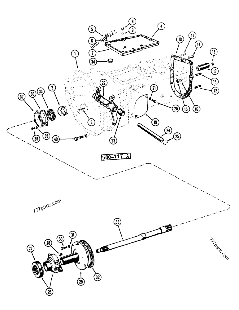 TORQUE TUBE (D.D.) - LOADER BACKHOES Case 580CK (CASE CONSTRUCTION