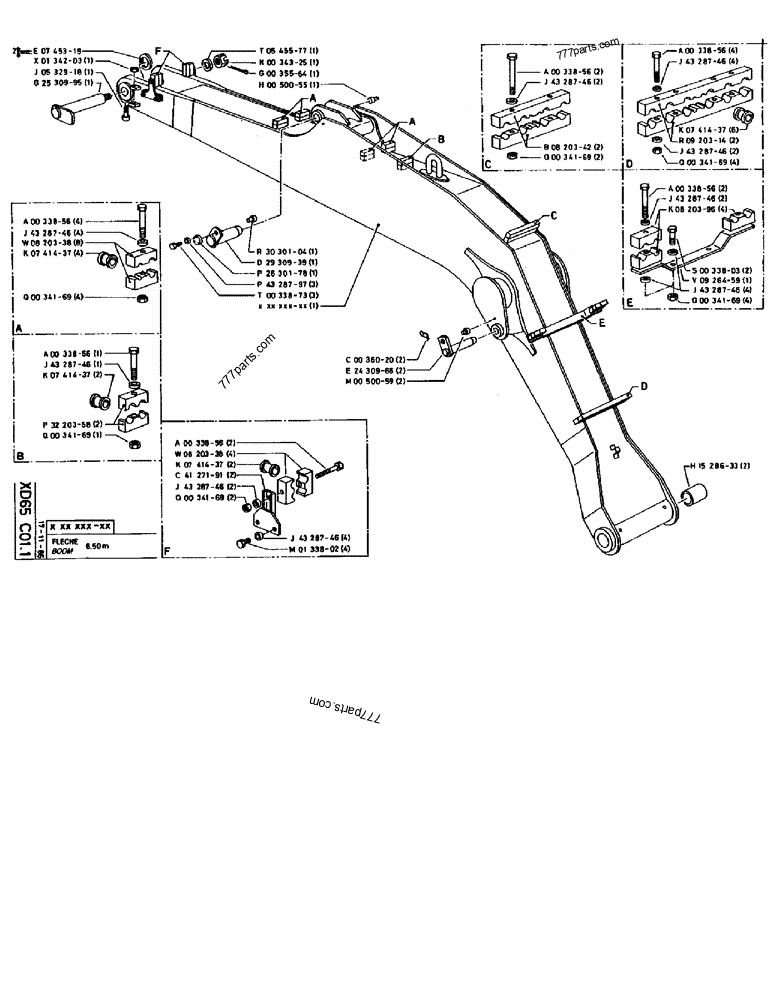 Part diagram BOOM 6,50M - CRAWLER EXCAVATORS Case 170B (CASE CRAWLER EXCAVATOR (S/N 1501-) (S/N 12501-) (EUROPE) (2/87-12/89)) | 777parts.com