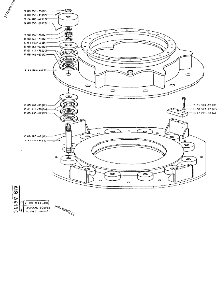 Part diagram SUPPLE FRAME - CRAWLER EXCAVATORS Case 170F (POCLAIN EXCAVATOR W/ELECTRIC MOTOR (132KW 380V) (1/85-12/92)) | 777parts.com