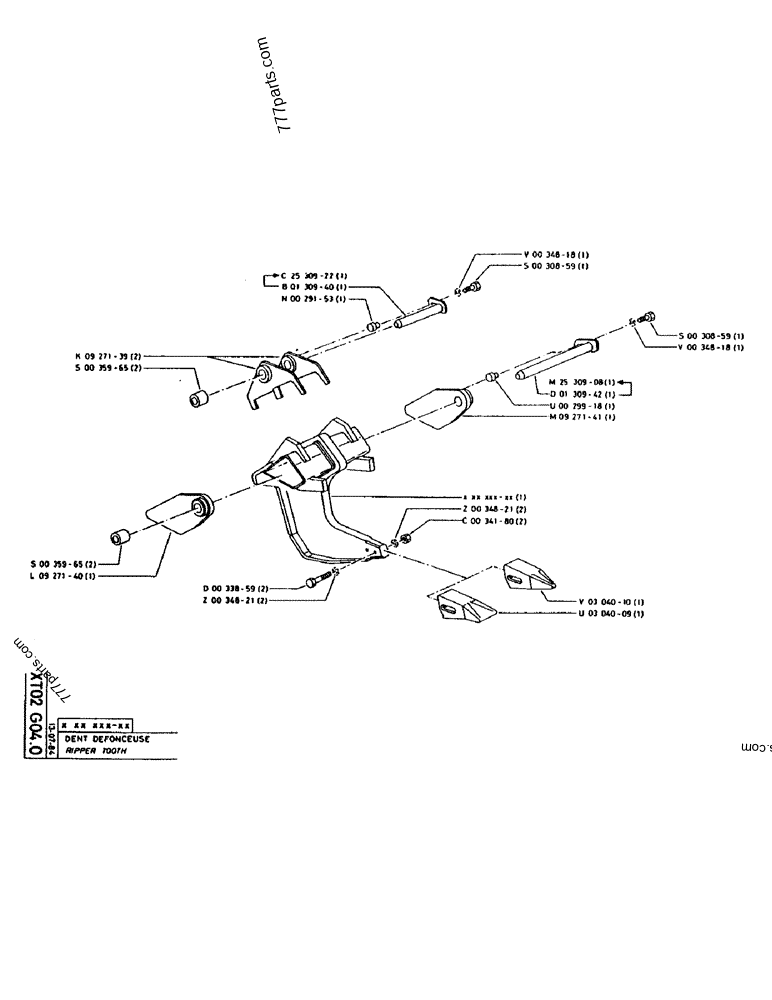 Part diagram RIPPER TOOTH - CRAWLER EXCAVATORS Case 160CL (POCLAIN CRAWLER EXCAVATOR (S/N 8321 & AFTER) (5/76-12/82)) | 777parts.com