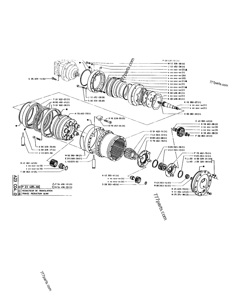Part diagram TRAVEL REDUCTION GEAR - CRAWLER EXCAVATORS Case 170 (POCLAIN CRAWLER EXCAVATOR (S/N 12341 TO 12492) (5/85-12/92)) | 777parts.com