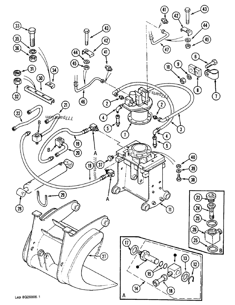 Part diagram WOOD GRAB - CRAWLER DOZERS Case 1088FG (CASE ELECTRIC EXCAVATOR - PORTUGAL (90KW 380V) (1/88-12/94)) | 777parts.com