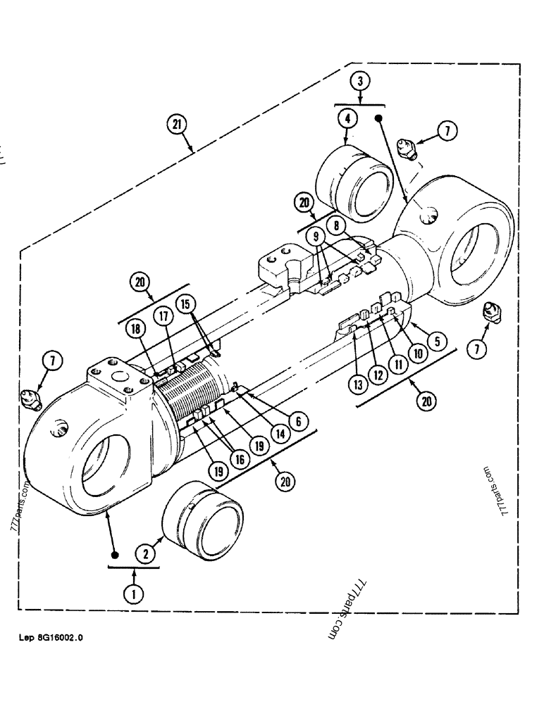 BOOM CYLINDER (SWEDEN), (-XXXXX) - CRAWLER EXCAVATORS Case 888CKE (CASE  CRAWLER EXCAVATOR (S/N 15101 & AFTER) (EUROPE) (8/89-12/93))