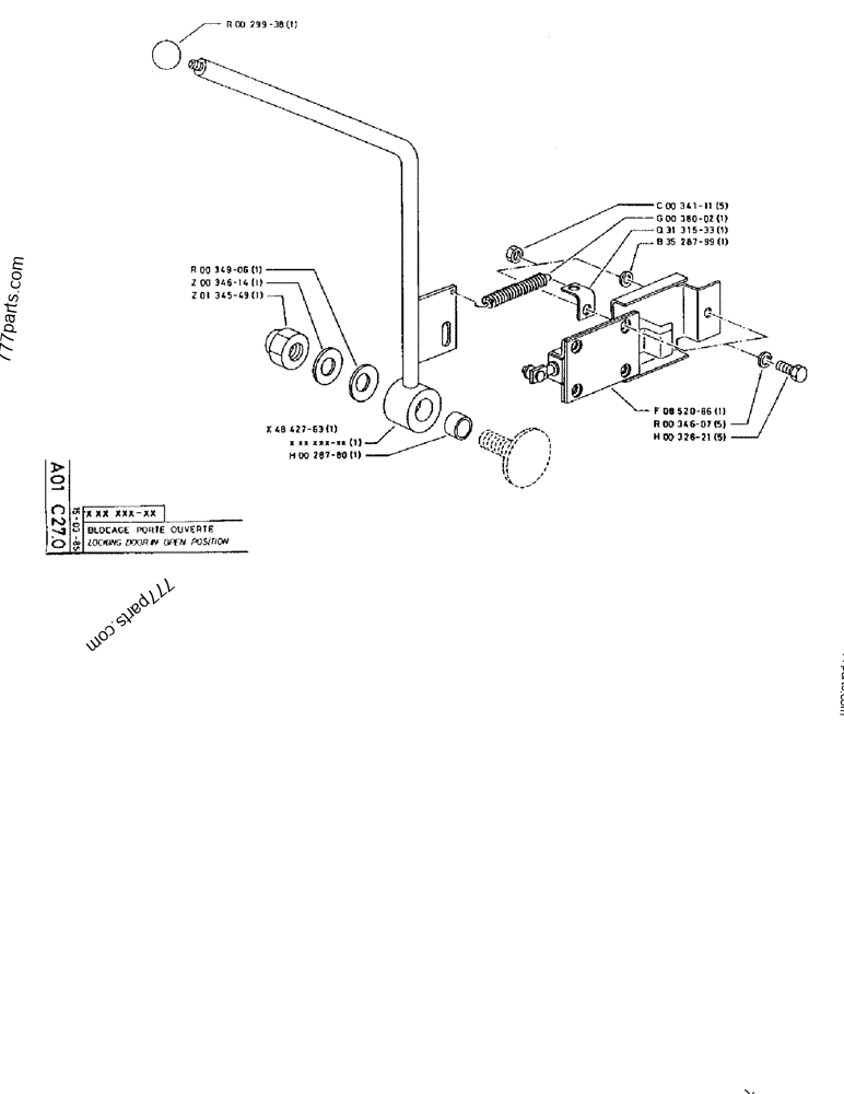 Part diagram LOCKING DOOR IN OPEN POSITION - CRAWLER EXCAVATORS Case 170FG (POCLAIN EXCAVATOR W/ELECTRIC MOTOR (75KW 380V) (1/85-12/92)) | 777parts.com