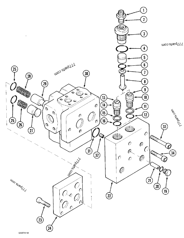 Part diagram POWER SENSING VALVE - CRAWLER EXCAVATORS Case 170C (CASE CRAWLER EXCAVATOR (1/90-12/91)) | 777parts.com