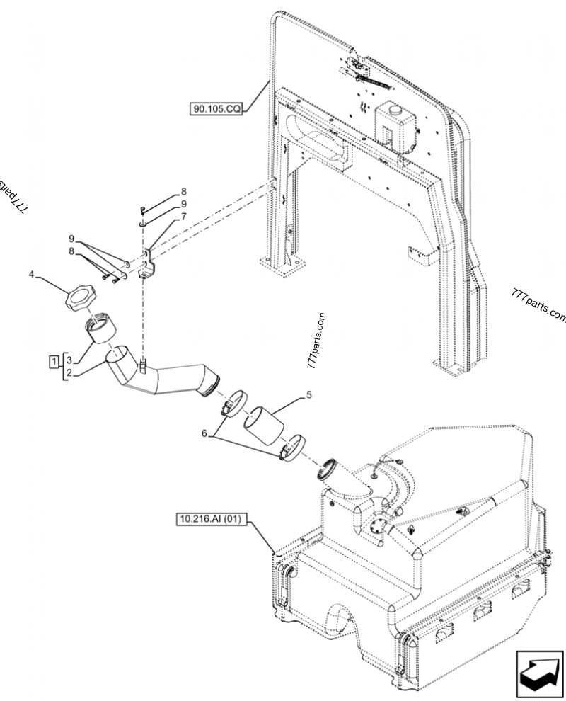 VAR 783939 FUEL TANK FILLER MOTOR GRADER Case 836C 4WD MOTOR var-783939-fuel-tank-filler-motor-grader-case-836c-4wd-motor