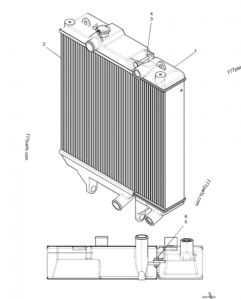 Part diagram RADIATOR/OIL COOLER - COMPACT TRACK LOADERS Case 440CT (COMPACT TRACK LOADER - SERIES 3, ASN N7M483467 (1/08-3/11)) | 777parts.com
