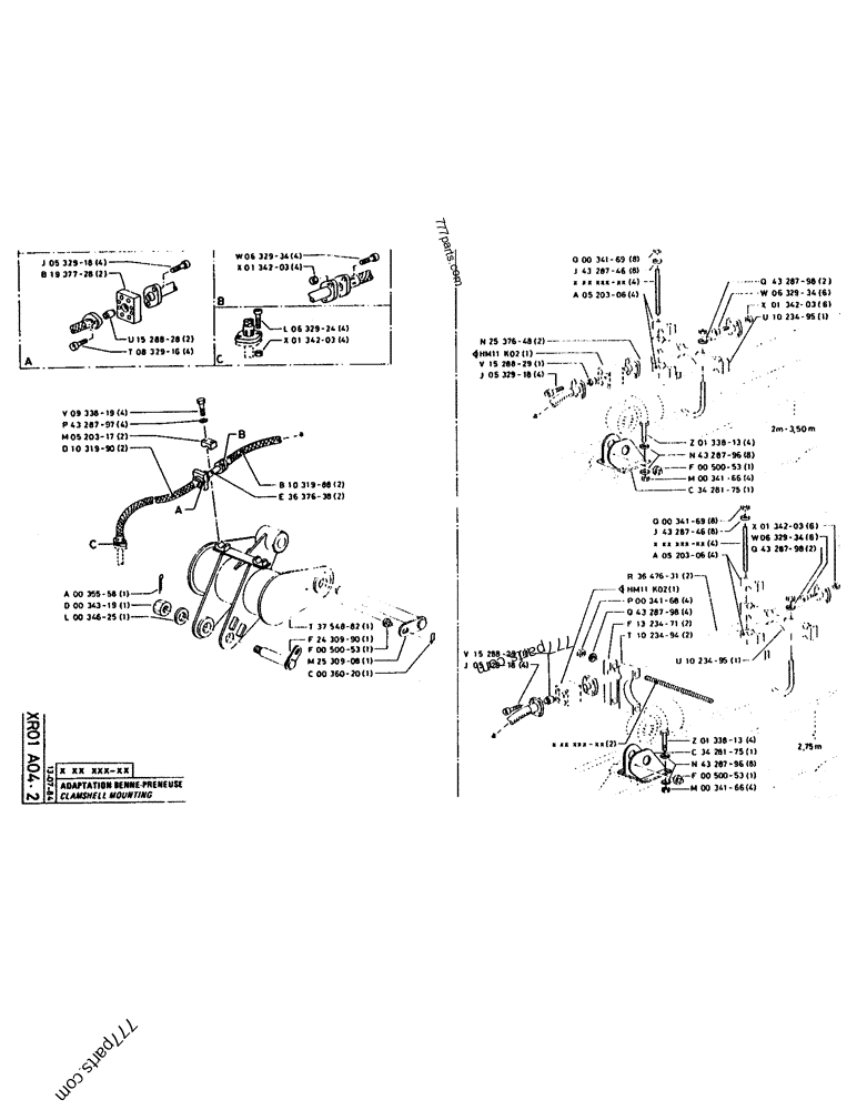 Part diagram CLAMSHELL MOUNTING - CRAWLER EXCAVATORS Case 160CL (POCLAIN CRAWLER EXCAVATOR (S/N 8321 & AFTER) (5/76-12/82)) | 777parts.com