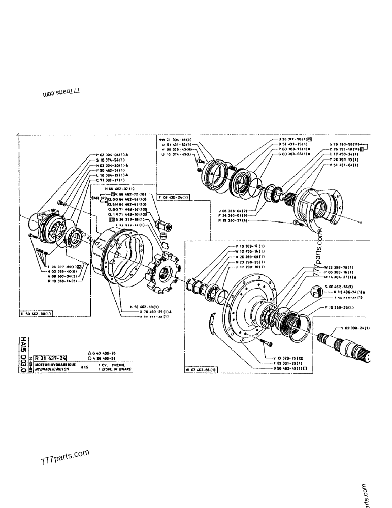 Part diagram HYDRAULIC MOTOR H15 1DISPL. W.BRAKE - CRAWLER EXCAVATORS Case 170 (POCLAIN CRAWLER EXCAVATOR (S/N 12341 TO 12492) (5/85-12/92)) | 777parts.com