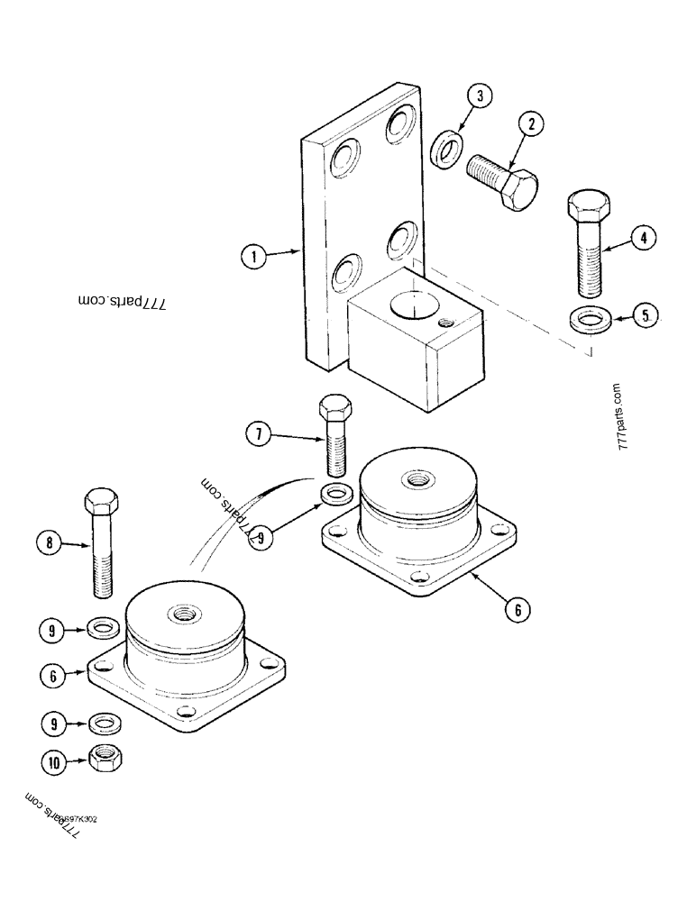 Part diagram ENGINE MOUNTING PARTS - CRAWLER EXCAVATORS Case 170C (CASE CRAWLER EXCAVATOR (1/90-12/91)) | 777parts.com