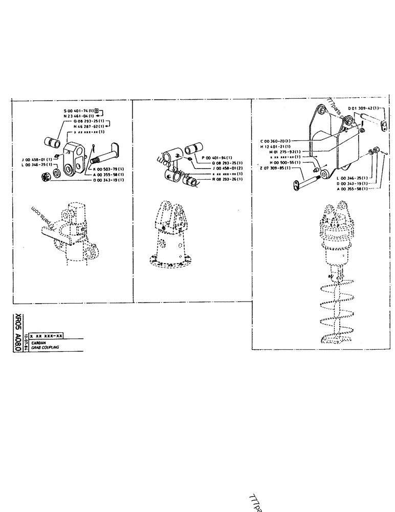 Part diagram GRAB COUPLING - CRAWLER EXCAVATORS Case 160CL (POCLAIN CRAWLER EXCAVATOR (S/N 8321 & AFTER) (5/76-12/82)) | 777parts.com