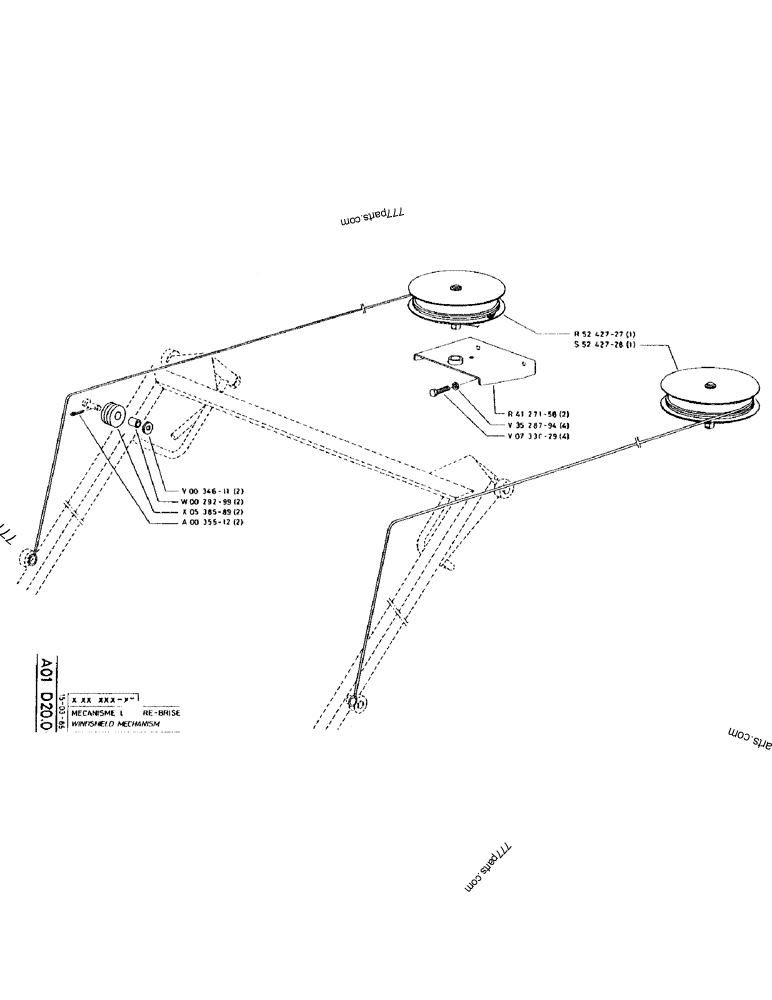 Part diagram WINDSHIELD MECHANISM - CRAWLER EXCAVATORS Case 170 (POCLAIN CRAWLER EXCAVATOR (S/N 12341 TO 12492) (5/85-12/92)) | 777parts.com