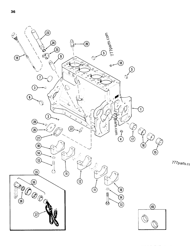 CYLINDER BLOCK, 336BD DIESEL ENGINE, BLOCK HEATER - LOADER BACKHOES ...