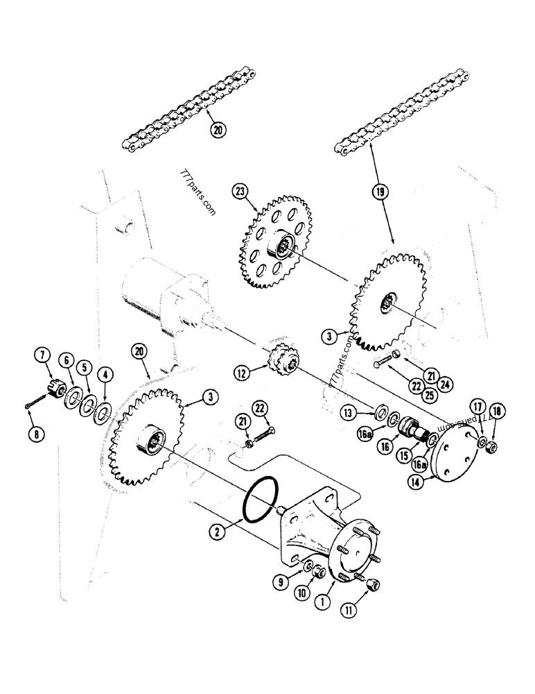 DRIVE CHAIN AND GEARS - SKID STEER LOADERS Case 1835B (CASE UNI