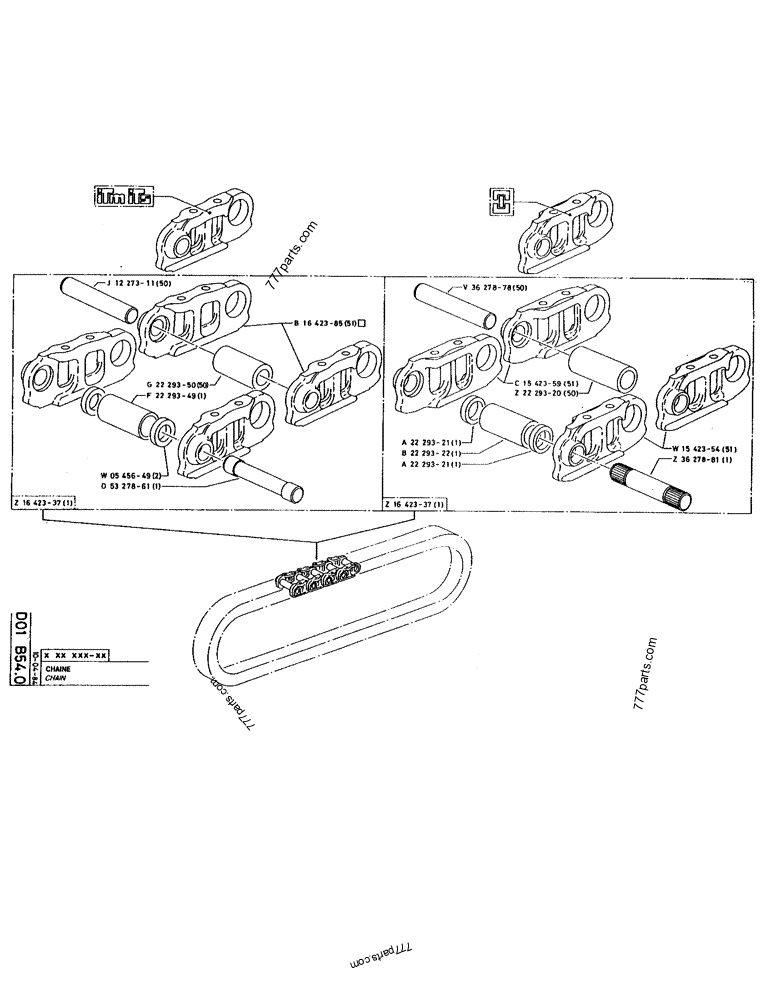 Part diagram CHAIN - CRAWLER EXCAVATORS Case 220 (POCLAIN CRAWLER EXCAVATOR (1/88-12/92)) | 777parts.com