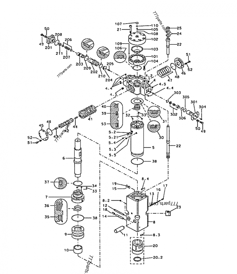 Part diagram MECHANISM - HYDRAULIC HAMMER CB260S - CE ATTACHMENTS Case CB260 (HYDRAULIC HAMMER (1/05-)) | 777parts.com
