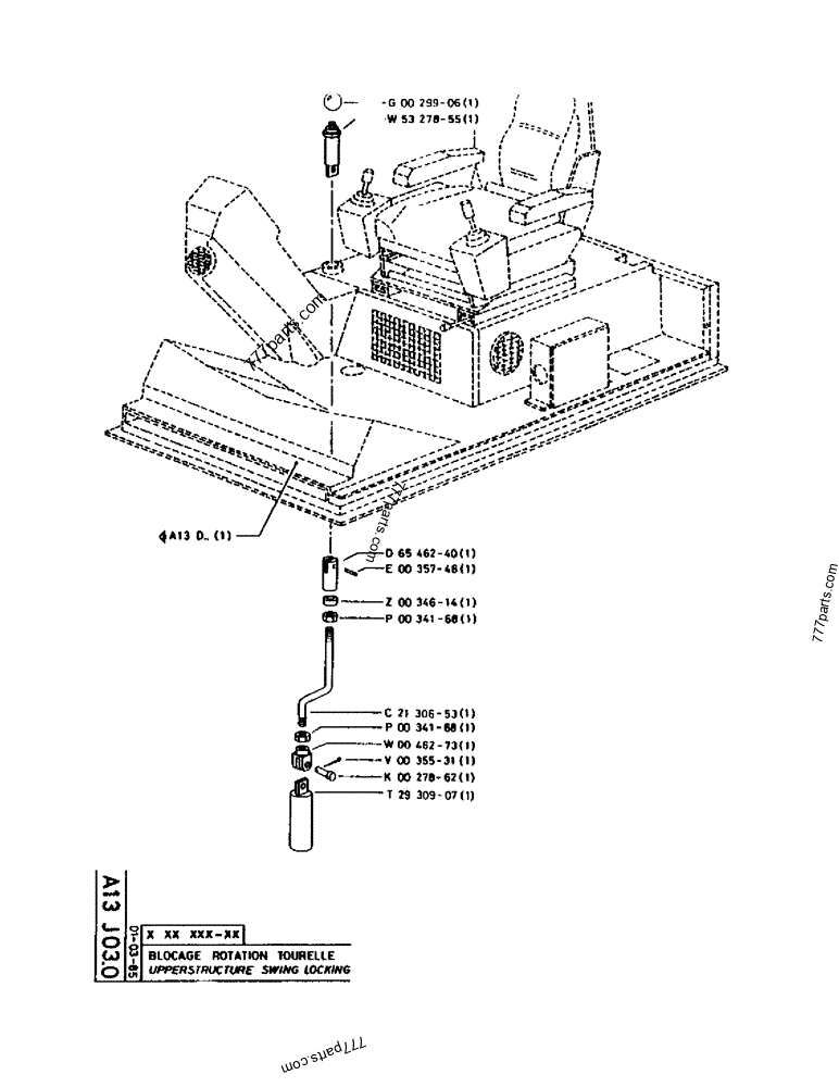 Part diagram UPPERSTRUCTURE SWING LOCKING - CRAWLER EXCAVATORS Case 170 (POCLAIN CRAWLER EXCAVATOR (S/N 12341 TO 12492) (5/85-12/92)) | 777parts.com
