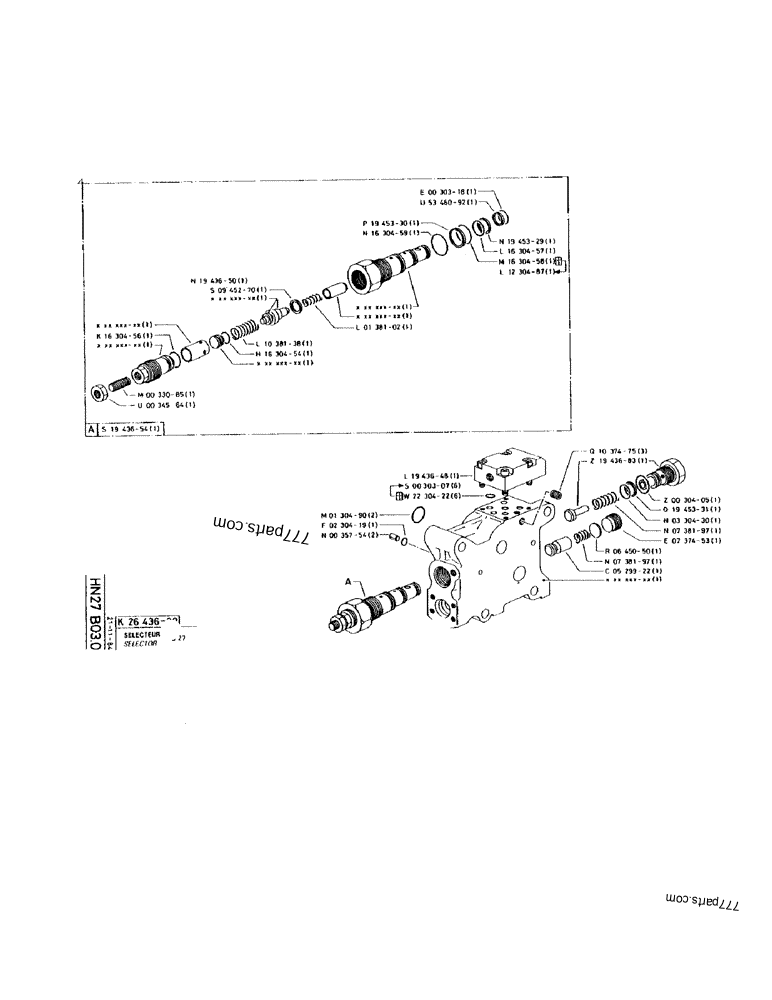 Part diagram SELECTOR S27 - CRAWLER EXCAVATORS Case 170 (POCLAIN CRAWLER EXCAVATOR (S/N 12341 TO 12492) (5/85-12/92)) | 777parts.com
