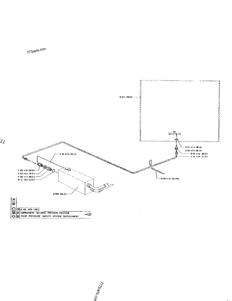 Part diagram PILOT PRESSURE SAFETY SYSTEM SUPPLEMENT - CRAWLER EXCAVATORS Case 170 (POCLAIN CRAWLER EXCAVATOR (S/N 12341 TO 12492) (5/85-12/92)) | 777parts.com