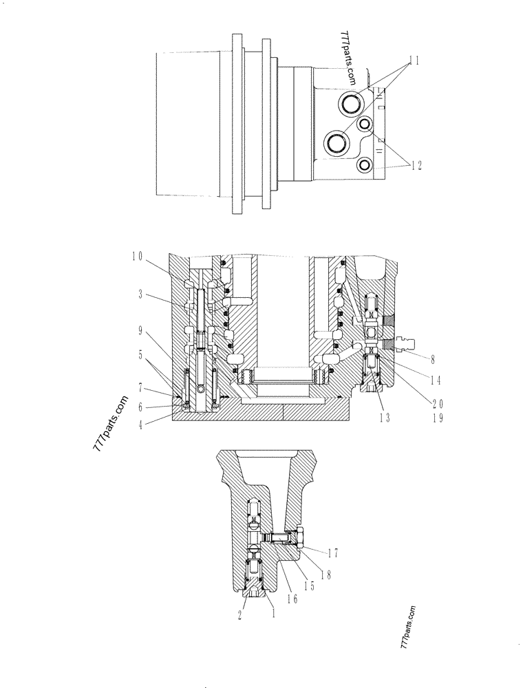 Part diagram MOTOR ASSY - REXROTH 2 SPEED CTL DRIVE MOTOR PRIOR TO N8M483727 (440CT) - COMPACT TRACK LOADERS Case 440CT (COMPACT TRACK LOADER - SERIES 3, ASN N7M483467 (1/08-3/11)) | 777parts.com