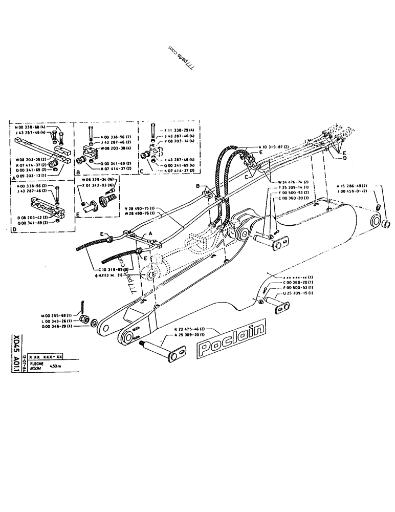 Part diagram BOOM - CRAWLER EXCAVATORS Case 160CL (POCLAIN CRAWLER EXCAVATOR (S/N 8321 & AFTER) (5/76-12/82)) | 777parts.com