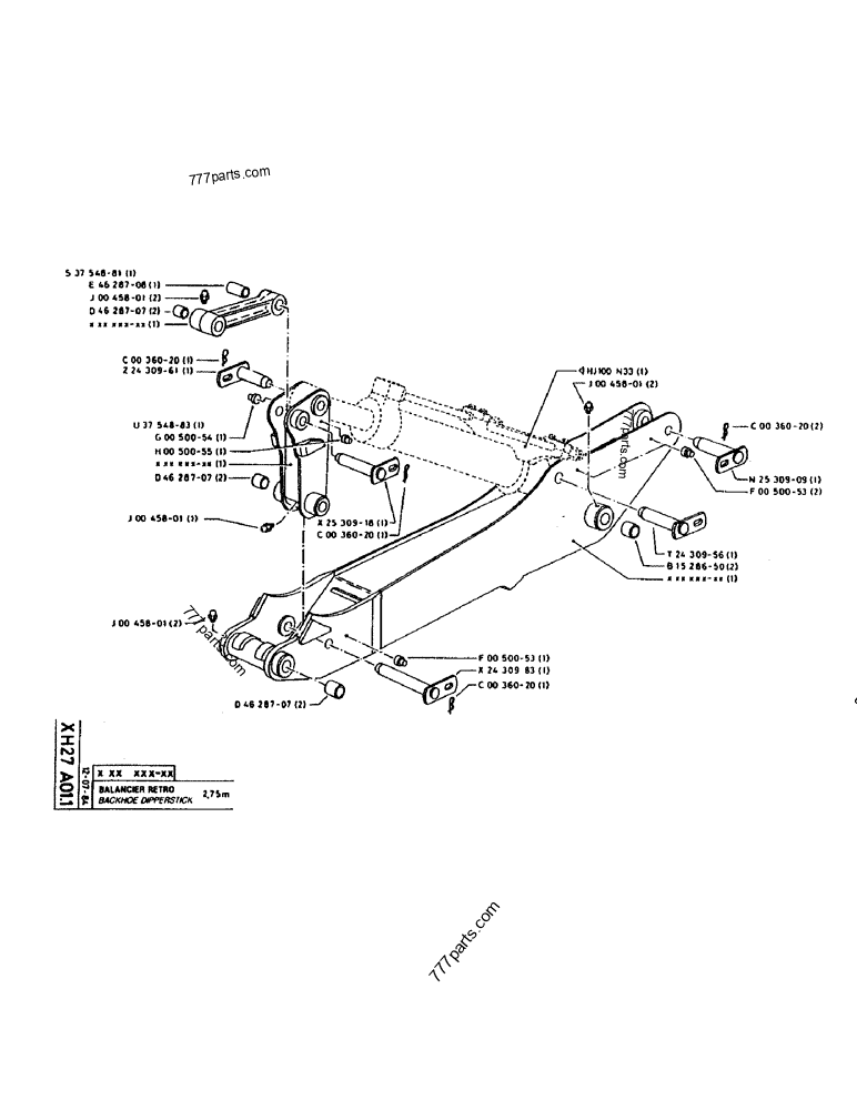 Part diagram BACKHOE DIPPERSTICK - CRAWLER EXCAVATORS Case 160CL (POCLAIN CRAWLER EXCAVATOR (S/N 8321 & AFTER) (5/76-12/82)) | 777parts.com