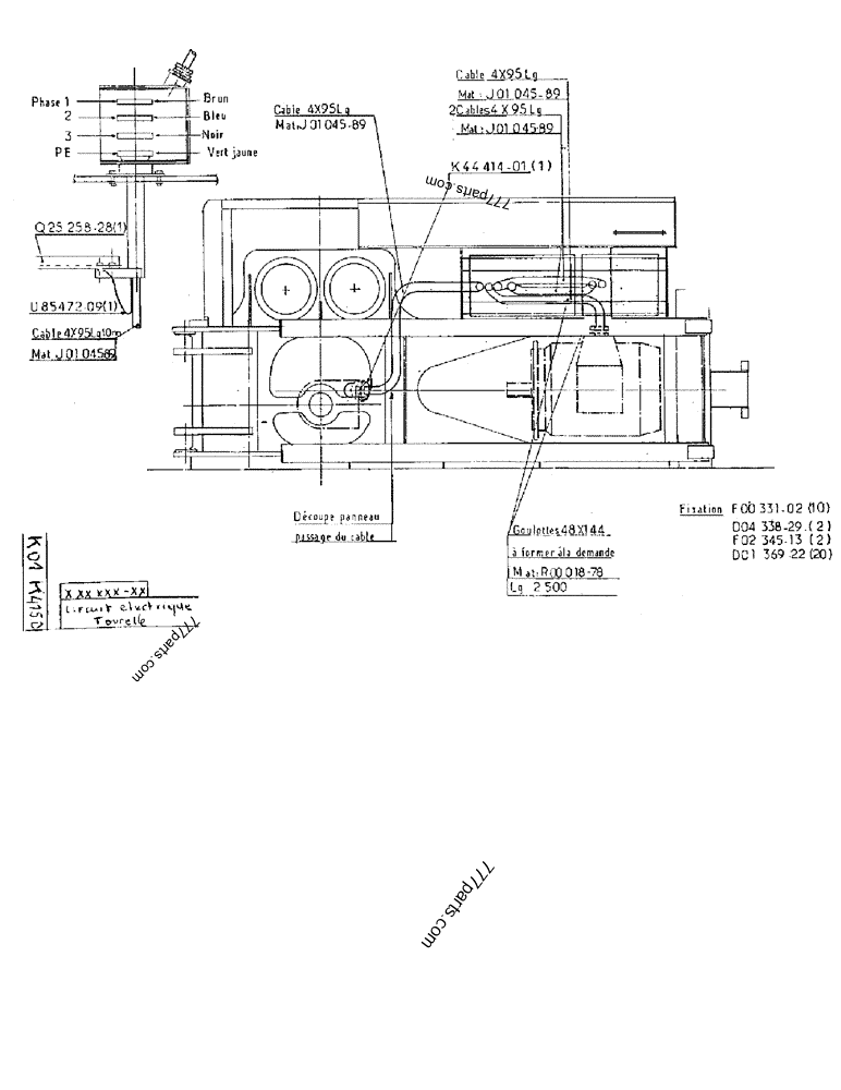 Part diagram UPPERSTRUCTURE ELECTRICAL SYSTEM - CRAWLER EXCAVATORS Case 170F (POCLAIN EXCAVATOR W/ELECTRIC MOTOR (132KW 380V) (1/85-12/92)) | 777parts.com