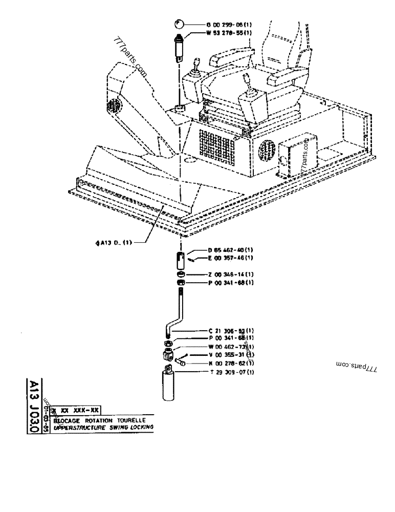 Part diagram UPPERSTRUCTURE SWING LOCKING - CRAWLER EXCAVATORS Case 170B (CASE CRAWLER EXCAVATOR (S/N 1501-) (S/N 12501-) (EUROPE) (2/87-12/89)) | 777parts.com