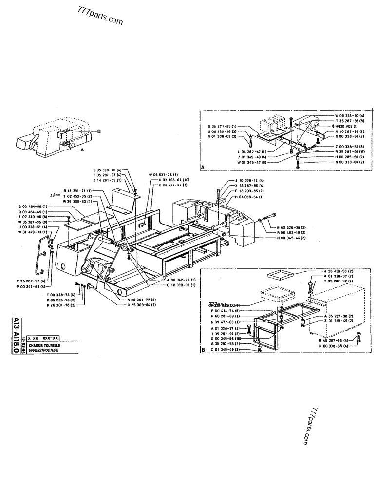 Part diagram UPPERSTRUCTURE - CRAWLER EXCAVATORS Case 220 (POCLAIN CRAWLER EXCAVATOR (1/88-12/92)) | 777parts.com